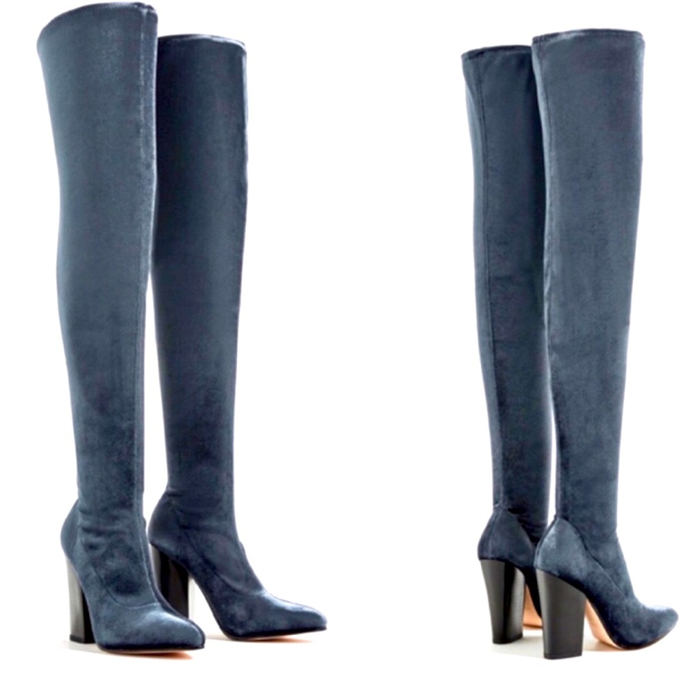 Zara thigh high velvet boot